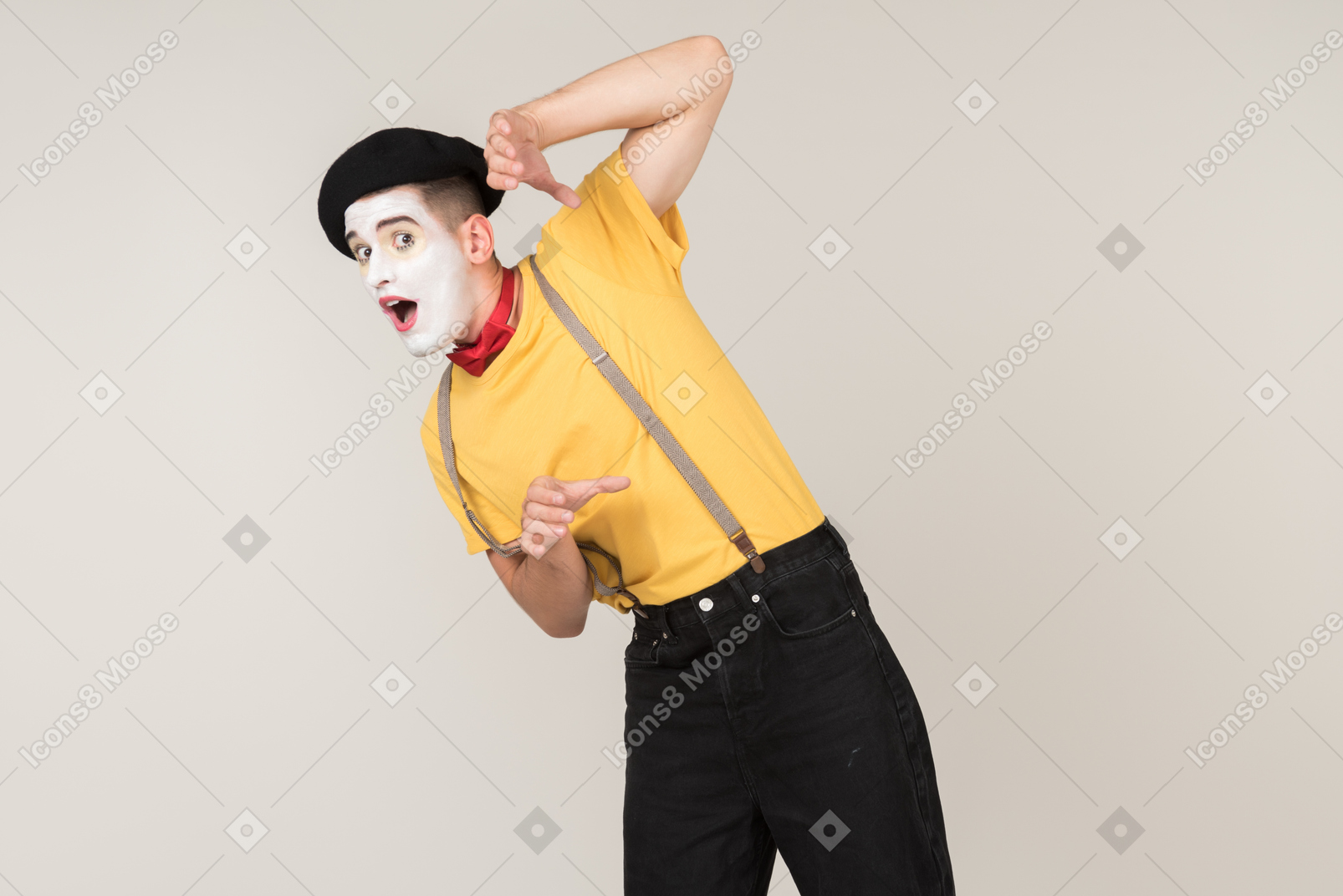 Male mime fooling around