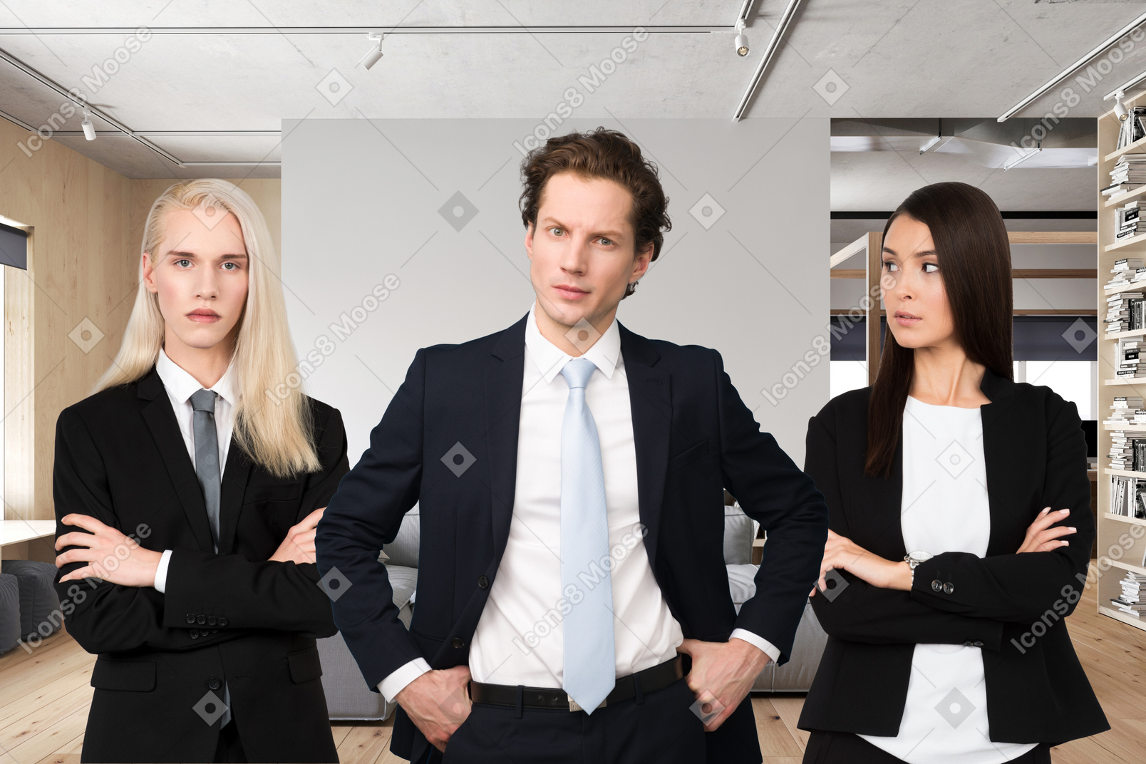Business people standing in an office