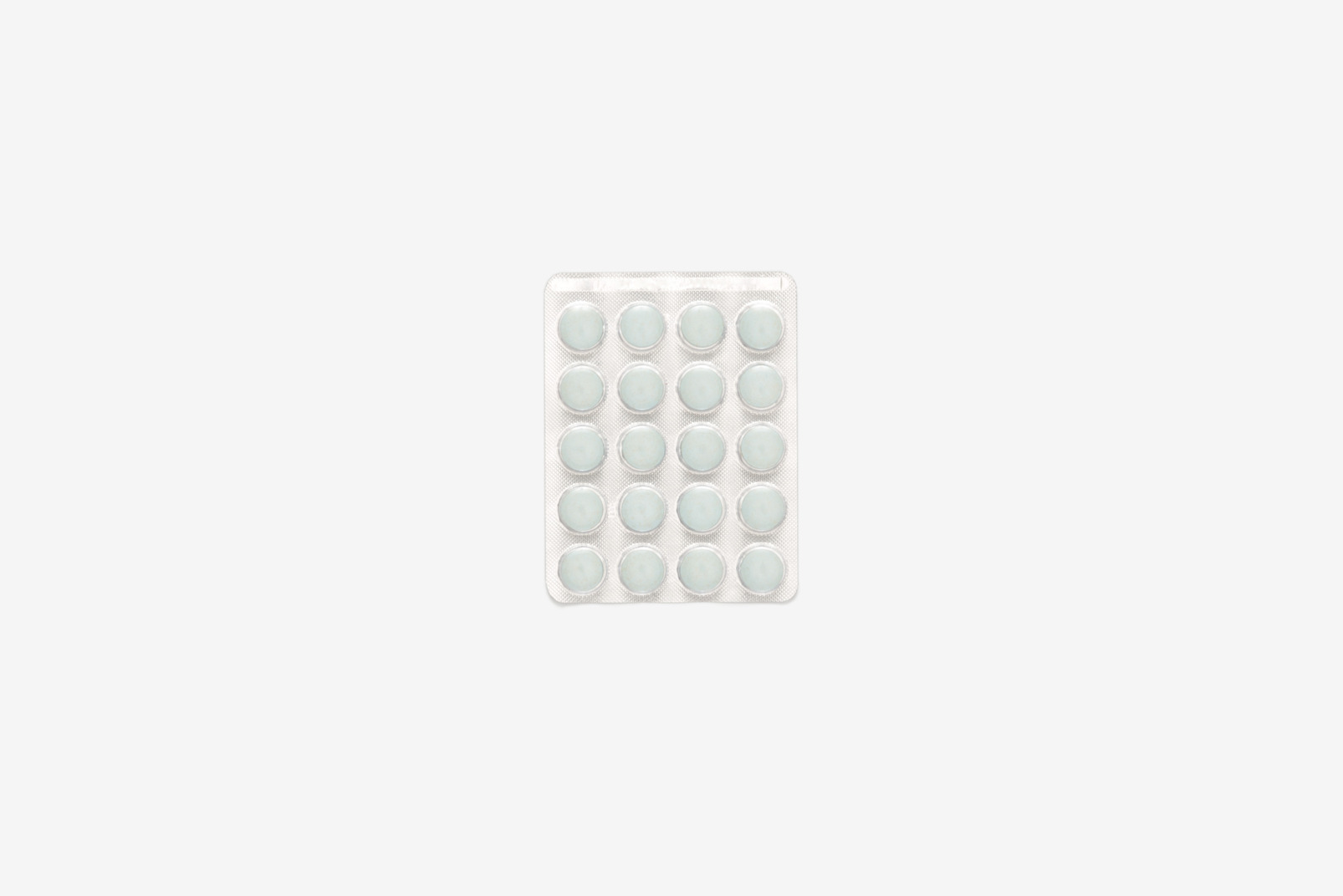 Blister pack of white pills