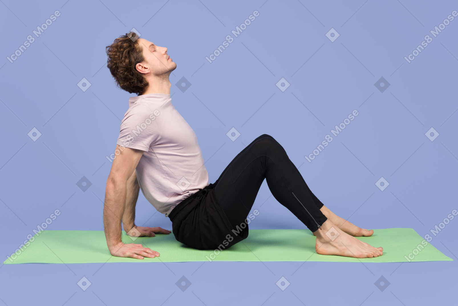 Handsome young man stretching himself