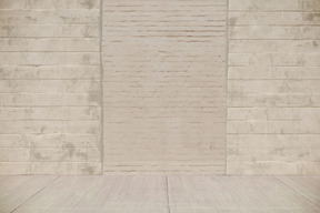 Limestone wall with blocked doorway