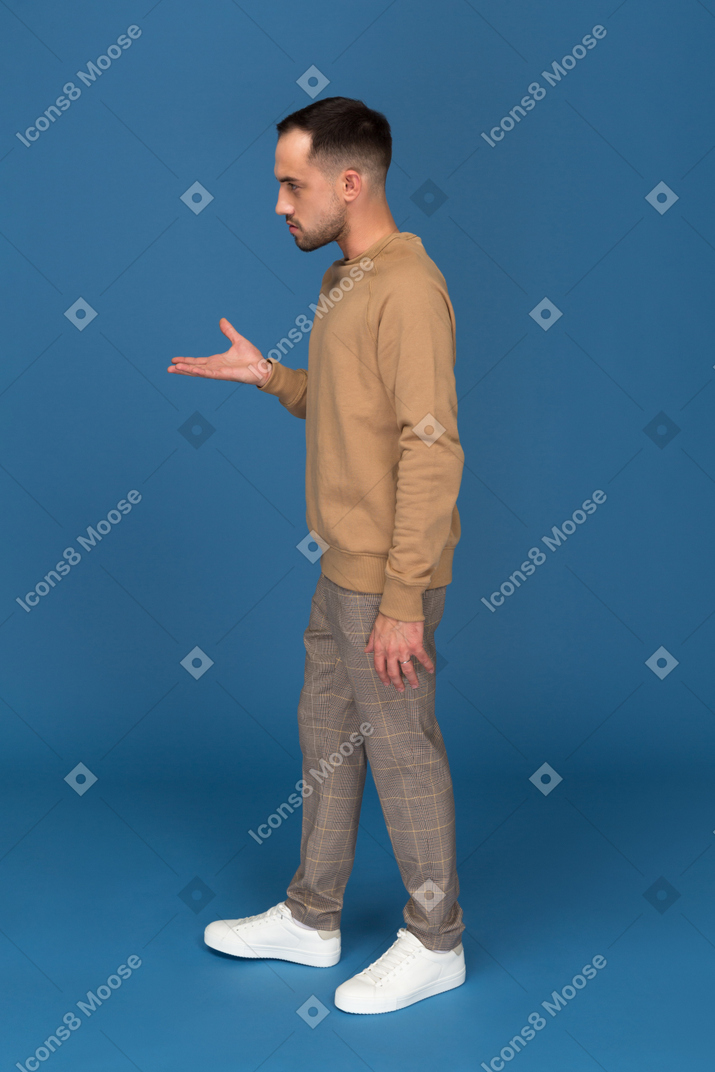 Young man discussing something