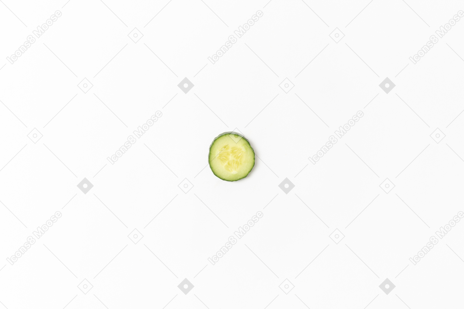 Cucumber slice on white background