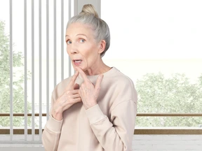 An older woman wondering about something