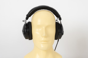 Headphones on a mannequin head