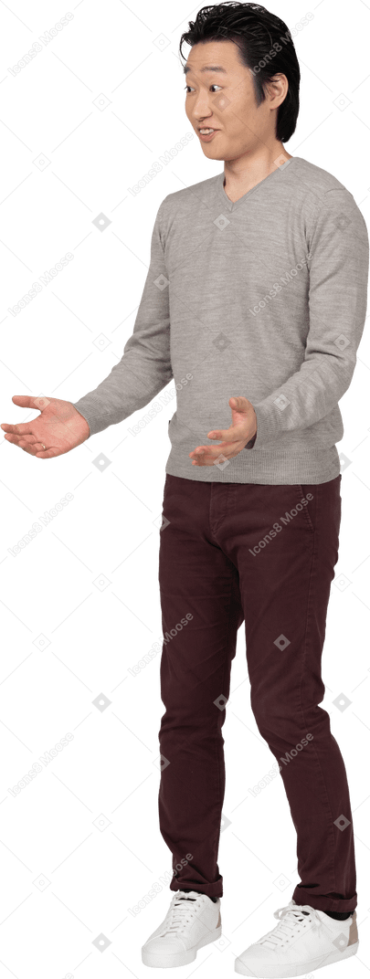 Mann in freizeitkleidung stehend