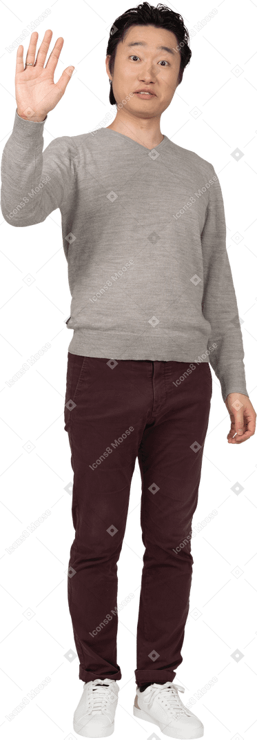 Man in casual clothes posing