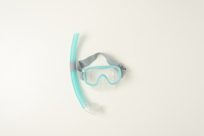 Swimming goggles on a white background