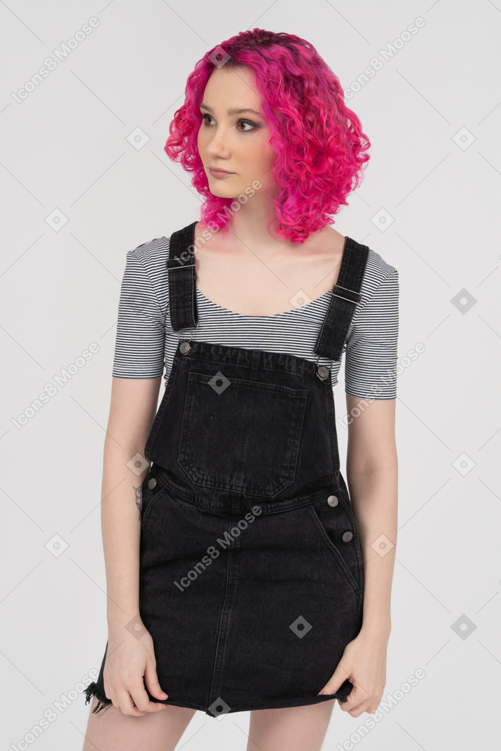 Close-up of a pink haired teenager