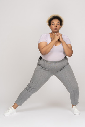 Woman performing lateral lunges