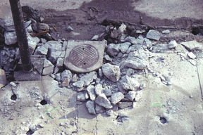 A broken concrete