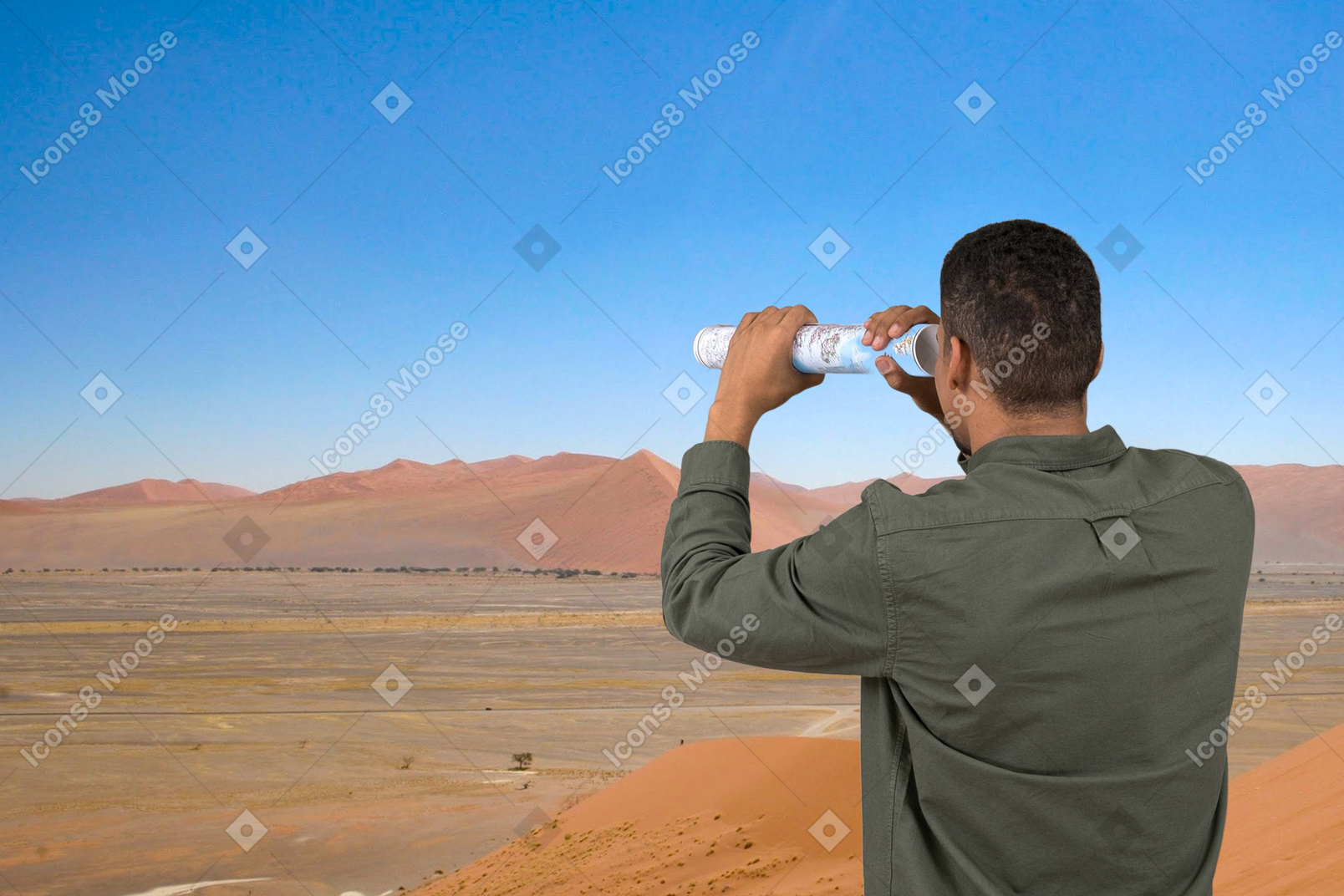 Man taking a photo of the landscape