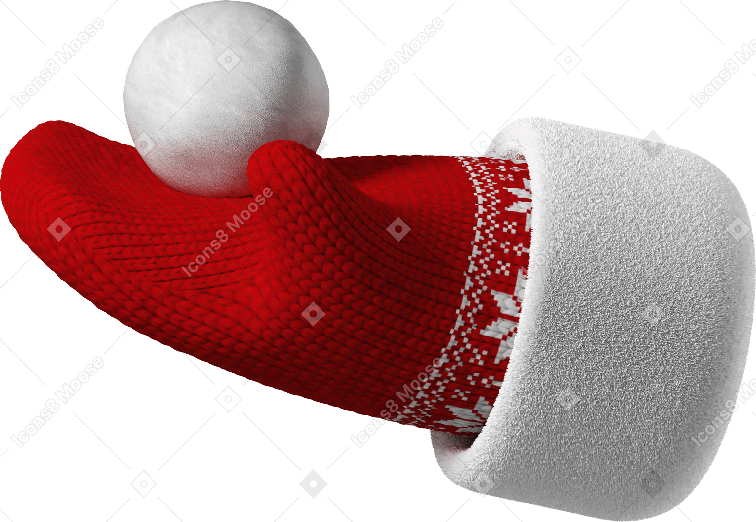 Santa hand mit schneeball