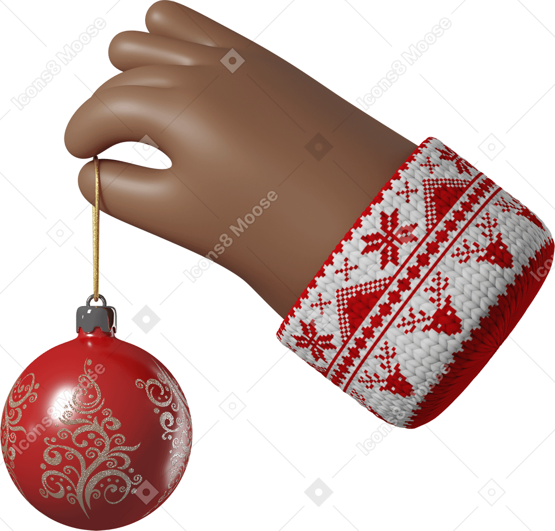 Mão com decorações de natal
