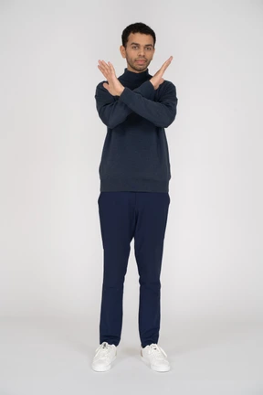 Man in black clothes standing
