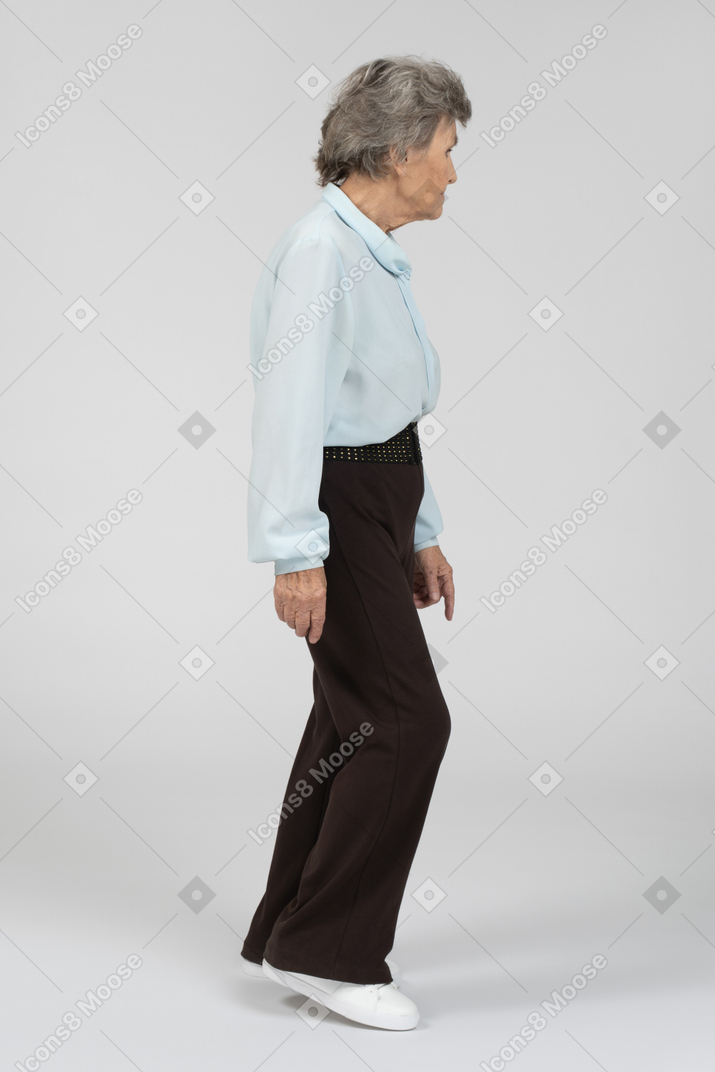 Old lady walking