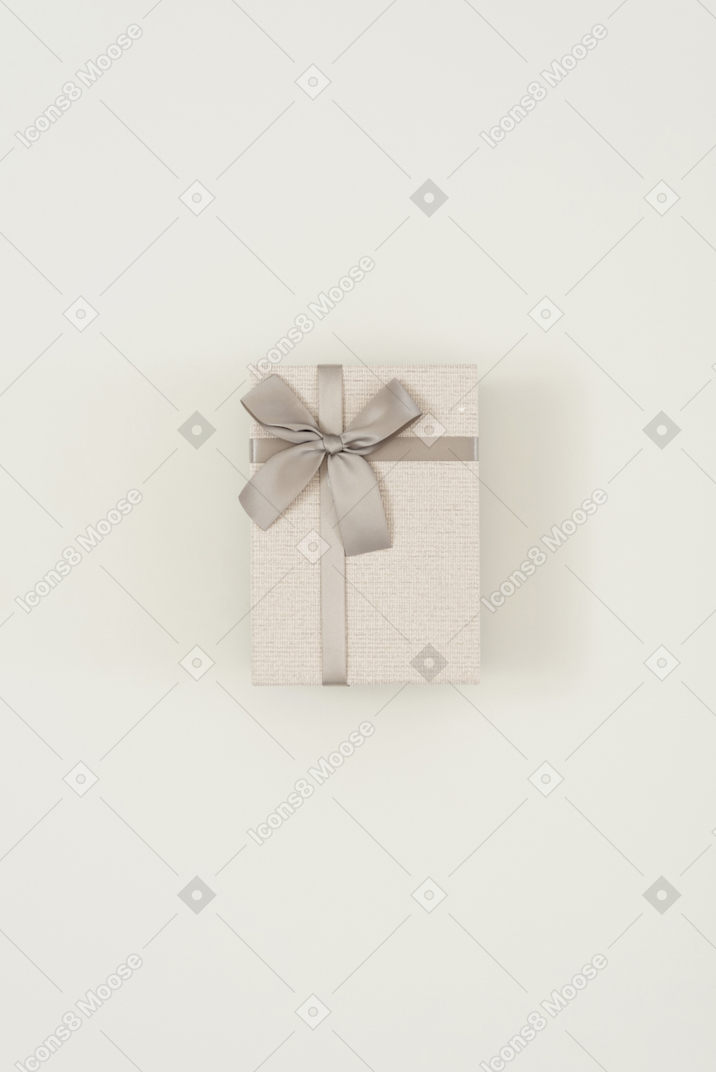Hermosa caja de regalo gris plata