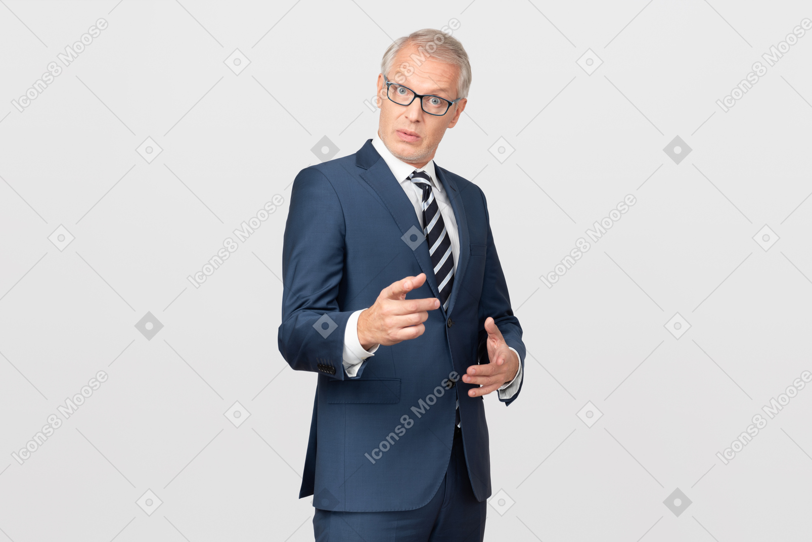 Middle aged man looking surprised with something
