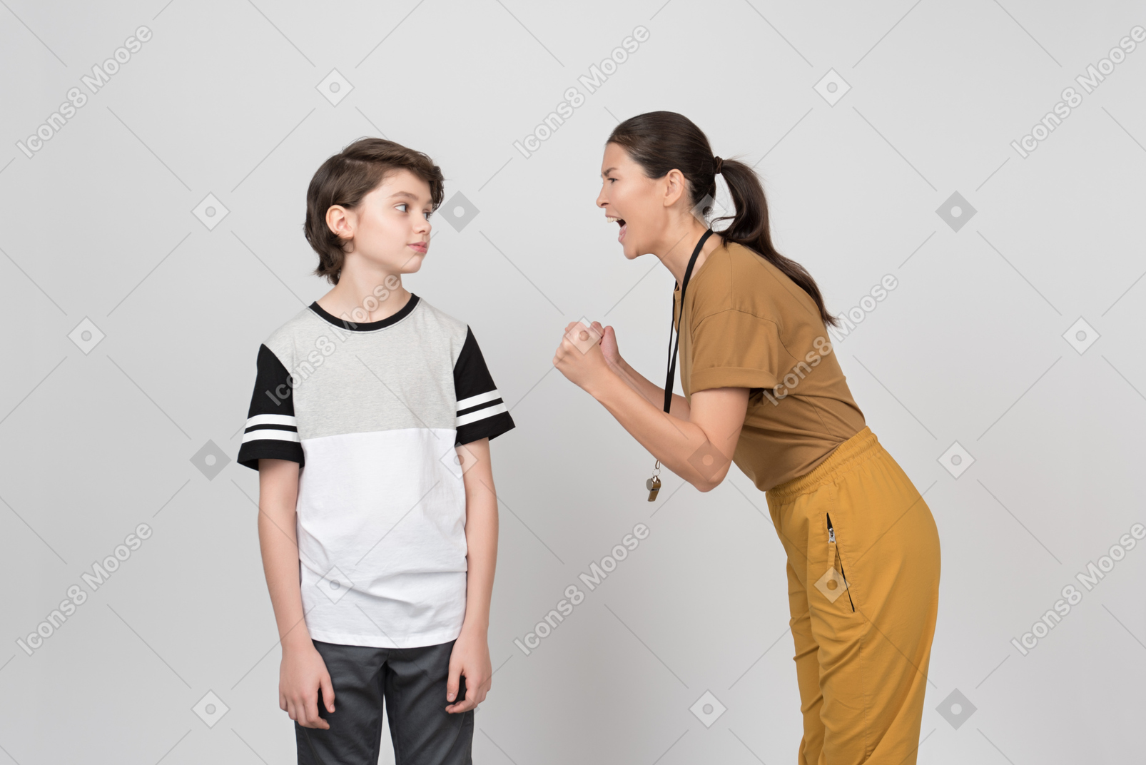 Pe female teacher yelling at her pupil
