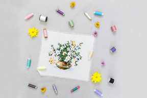 Creating some flower embroidery
