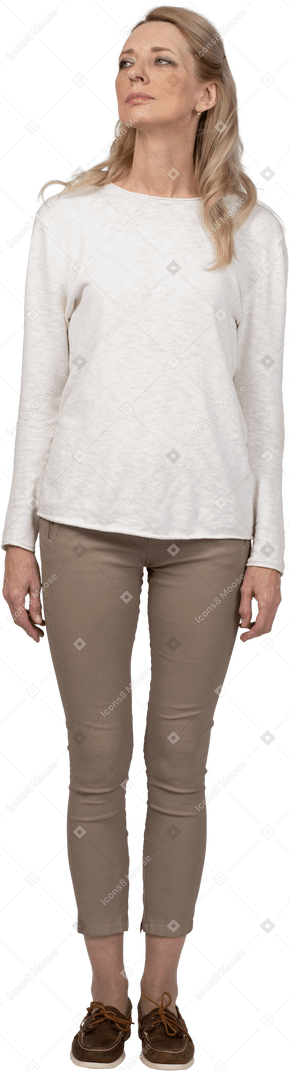 Woman in casual clothes standing