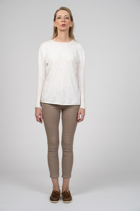 Woman in casual clothes standing