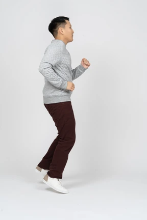 Man in casual clothes walking