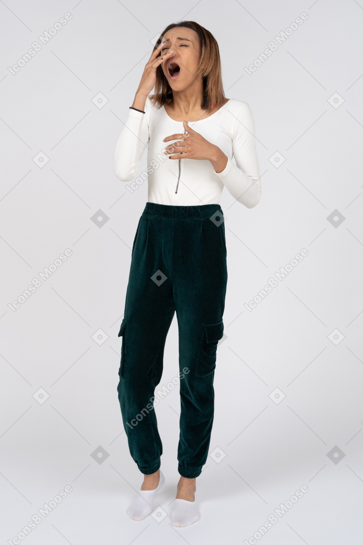 Woman in casual clothes standing