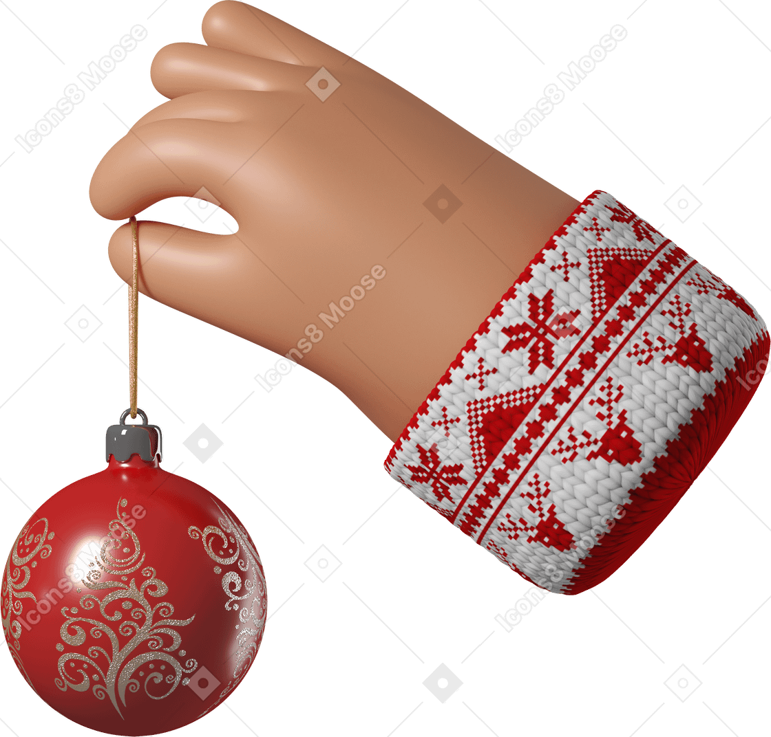 Рука с рождественскими украшениями
