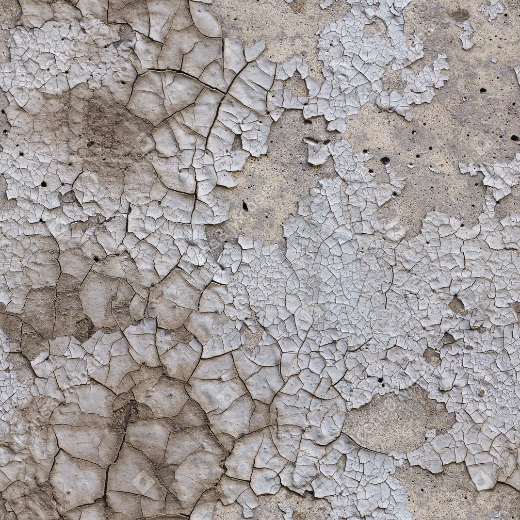Gray cracked plaster layer