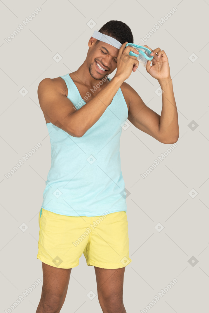 Man holding a bottle of water