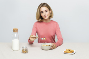 Les céréales sont mon genre de petit déjeuner