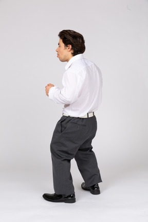 Man standing in fighting stance