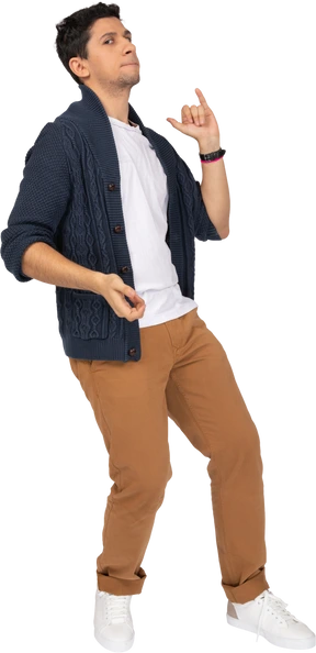 Man in casual clothes dancing