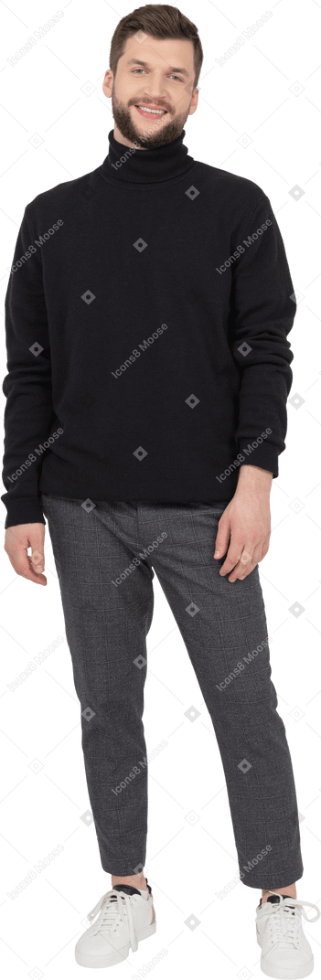 Smiling young man isolated over white background