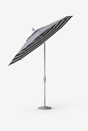 Black and white umbrella on white background