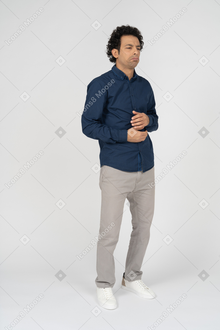 Front view of serious man in casual clothes