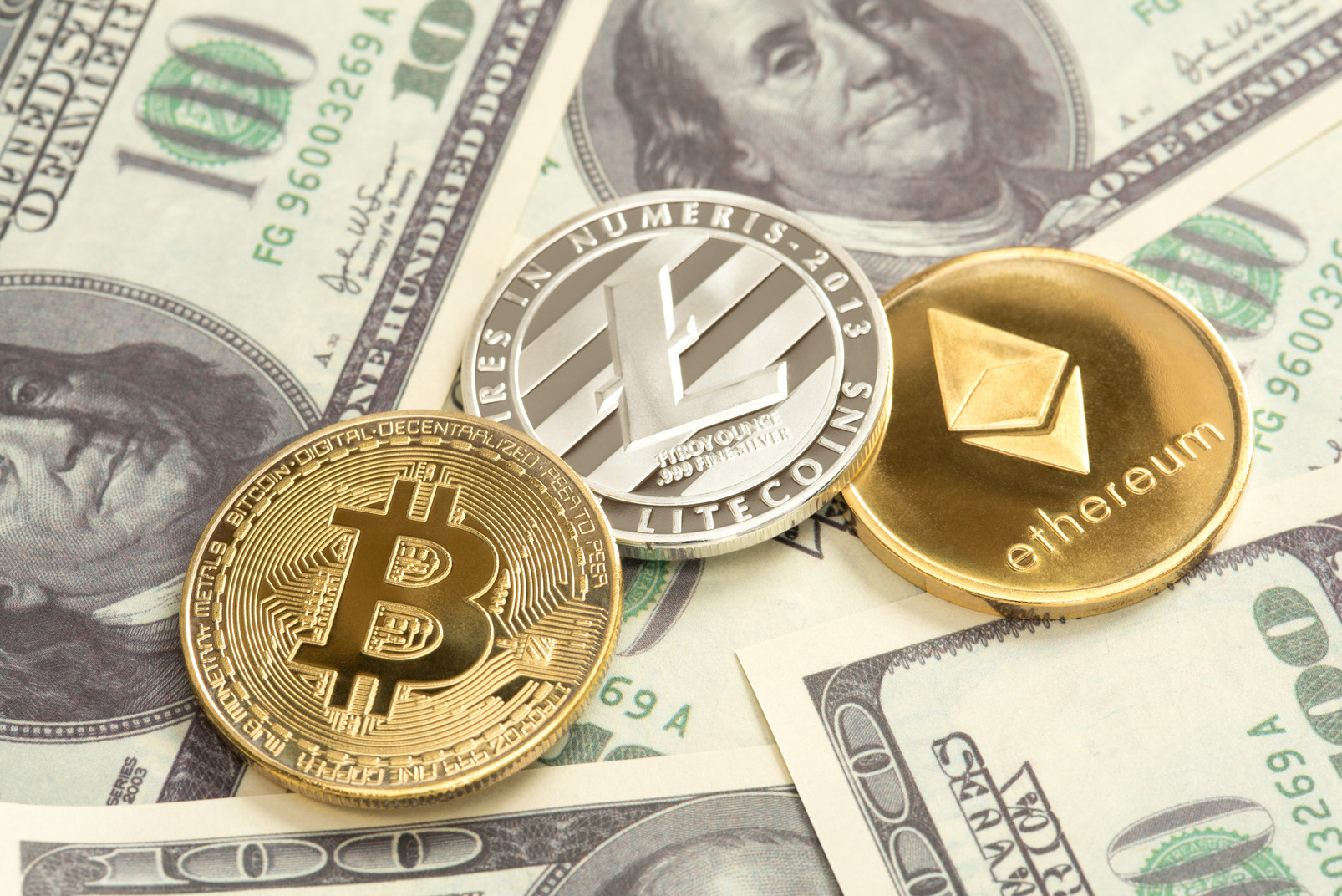 Bitcoin, ethereum and litecoin