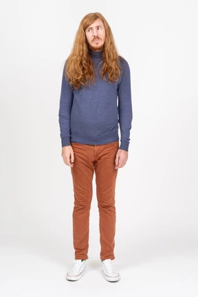 Front view of a young man in casual clothes