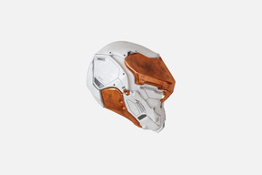 A side view of a space helmet