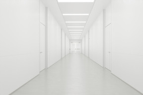 A 3d rendering of a modern minimalist room