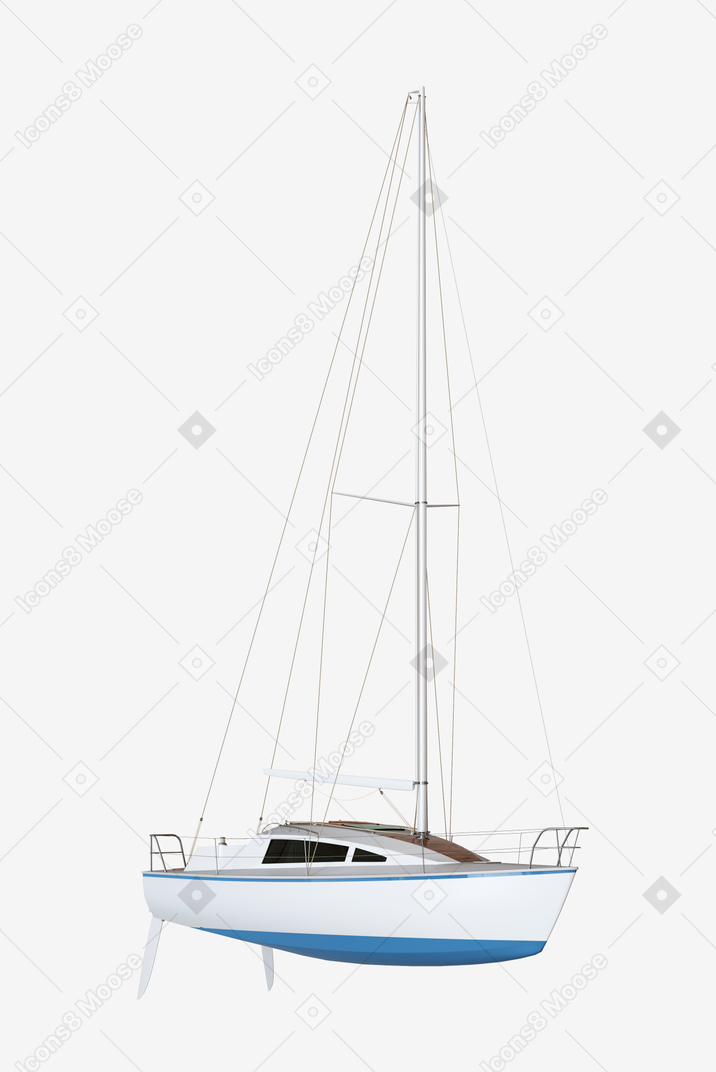 General plan of a beautiful yacht