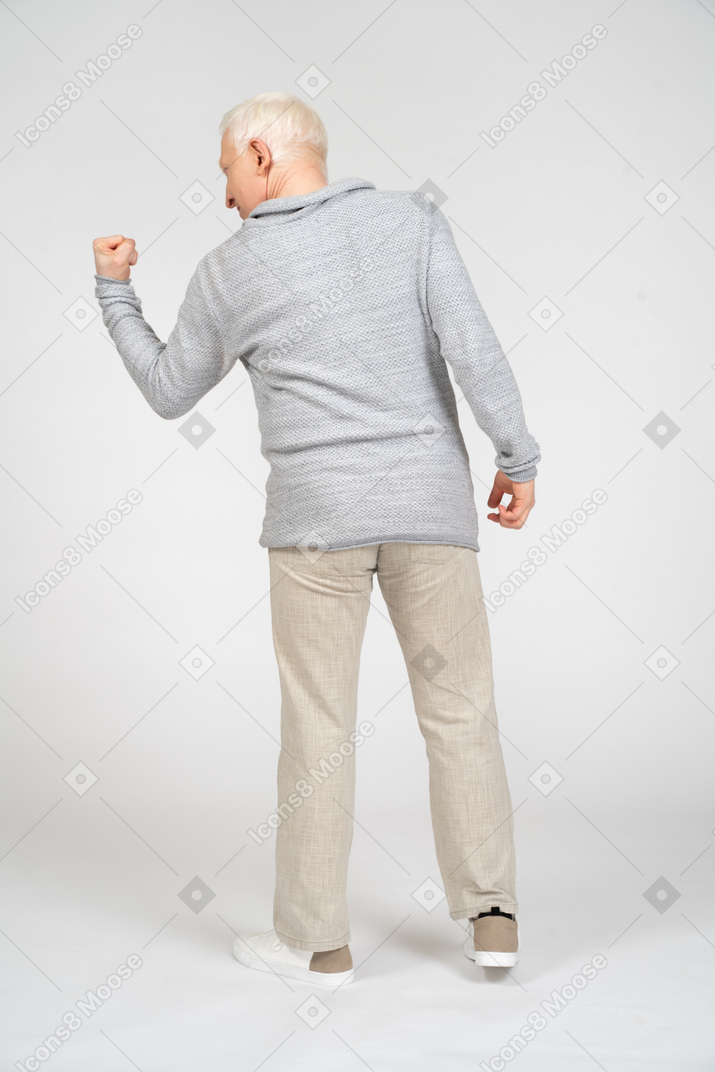 Man showing clenched fist
