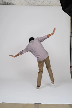 Man in casual clothes walking