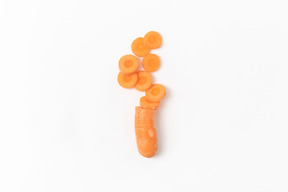 Cut carrot on white background