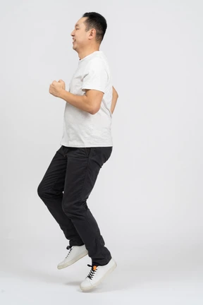 Side view of a running man