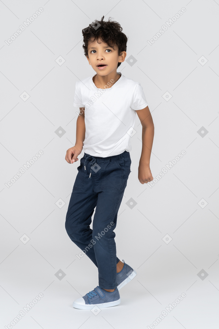 A walking boy