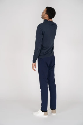 Man in black clothes standing