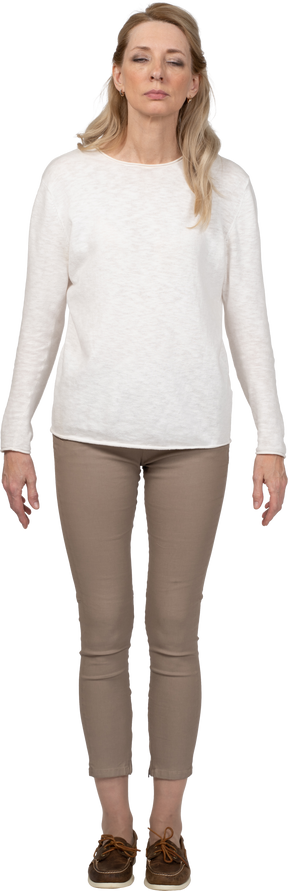 Woman in casual clothes standing