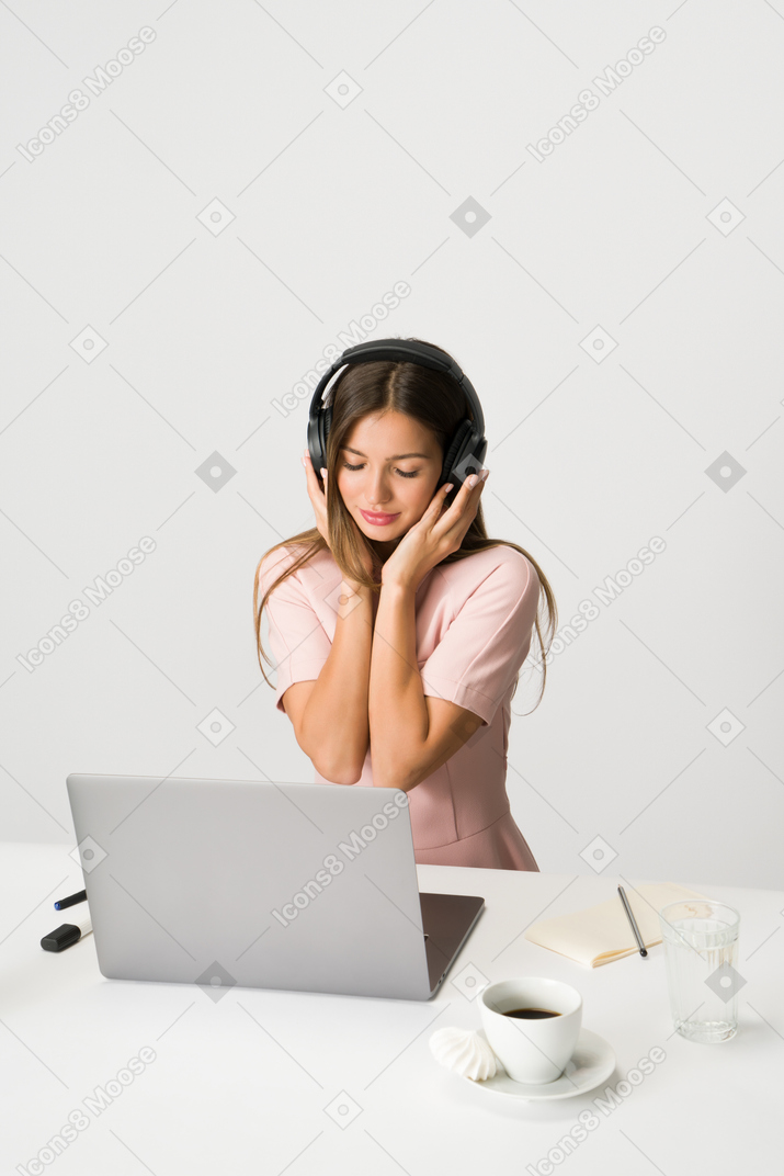Beautiful woman in headphones